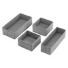 Whitmor 6283-9871 Set of 4-Crosshatch Gray Drawer Organizer