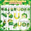 Barydat Set of 24 St. Patrick's Day Wood Shower Curtain