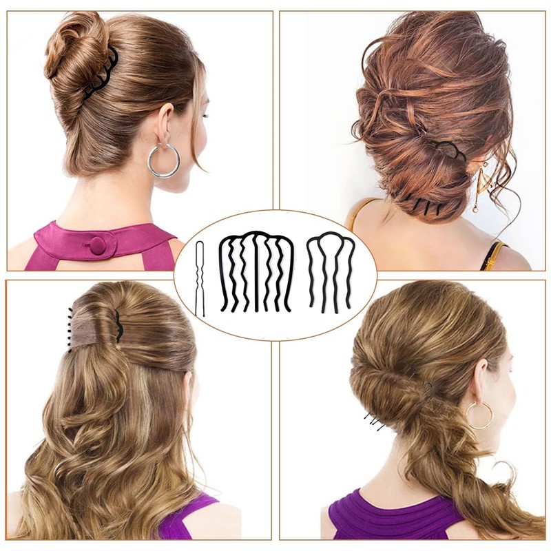 Pack of 8 Hair Comb Metal Hair Combs Hair Accessories