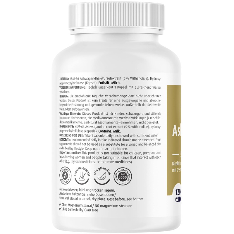 ZeinPharma Ashwagandha Extract 120 Capsules 500 mg - Ashwagandha Root