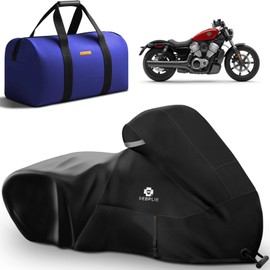 BEBPLIE Motorcycle Cover Heavy Duty All Season Universal Weather Waterproof Sun Outdoor Protection Durable Night Reflective& 96" XXL Vehicle Cover Black