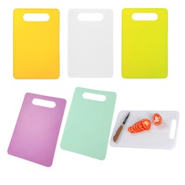 MINZHI 5 Stück Kunststoff Schneidebrett,Rutschfeste Kunststoff Schneidematte,Kunststoff-Schneidebrett mit Griff,Kunststoff Schneidebrett Rutschfest,für Küchengemüse, Obst, Fleisch usw.