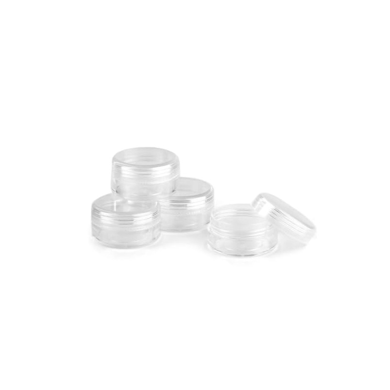 cyclingcolors 2 x Plastic Containers Clear Round Container Bottle Glitter