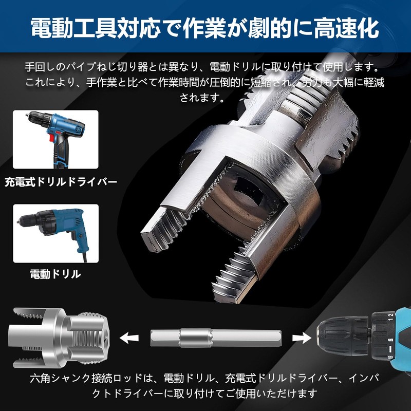 KIMLONTON Extendable 2 Piece Pipe Threading Tool, Inside and Outside