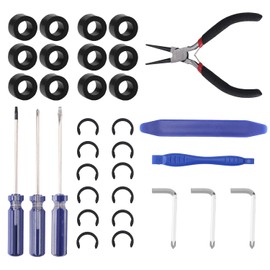 33 Packs Rubber Roller Replacement Kit, Keep Rubber from Moving Retaining Clip Rings Repair Tools Compatible with Cricut Maker