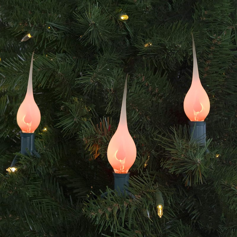 Konictom Flicker Flame Candle Light Bulbs,Silicone Replacement Bulbs for Country