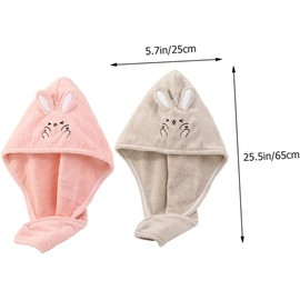Gorro para Secar el Cabello para Niñas, Toalla de Secado Rápido, Súper Absorbente, Cómoda y Agradable al Tacto, 2 Piezas para Viaje