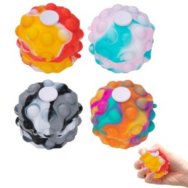 Pack of 4 Children's Stress Balls, Anger Ball for Children, Squishy Ball, Stress Ball, Anti-Stress Ball for Children, Adults, Anti Stress Balls, Push Bubble Sensory Squeeze Toy