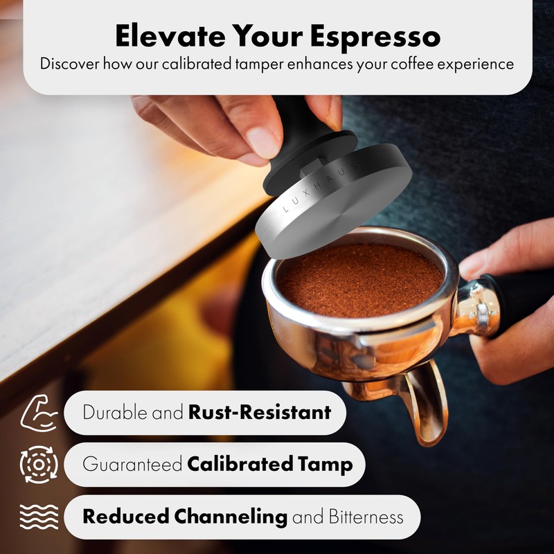 LuxHaus Espresso Tamper - 53mm Calibrated Coffee Tamper for Espresso