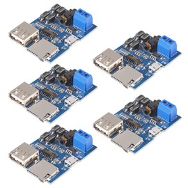 AITRIP 5PCS TF Card U Disk Play MP3 Decoder Player Module with Audio Amplifier Audio Decoding Player Module Micro USB 5V Power Supply