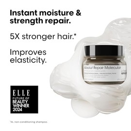 L'Oréal Professionnel Absolut Repair Molecular Mascarilla Reparadora 250ml | Para cabello muy dañado. Desenredo y fuerza molecular con péptidos. Ideal