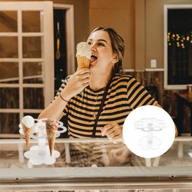 DOITOOL Ice Cream Cone Holder, 8 Holes Capacity Acrylic Ice Cream Stand, Clear Ice Cream Cone Stand Rack for Party Birthday Wedding