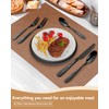 Hammered Silverware Set for 8, Heavy Duty 18/0 Black Flatware