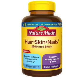 Nature Made Hair, Skin, and Nails with Biotin 2500 mcg - 120 Softgels | Dietary