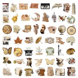 50Pcs Vintage Stickers for Kids Teens Adults Boys Girls Gift,Stickers Pack for Laptop,Skateboard Luggage Car Bike Cup Computer Water Bottle Decor,Cottagecore Retro Vinyl Waterproof Sticker Decal