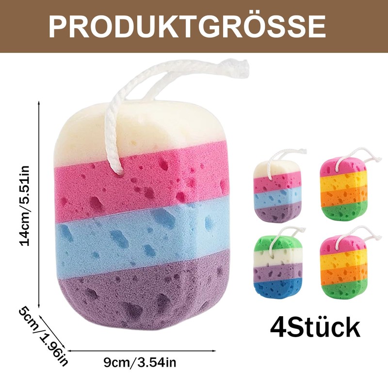 Kids Bath Sponge, 4 Pcs Bath Sponges for Men Women