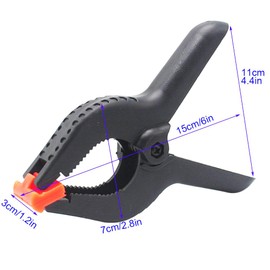 ONDY 4-Pack 6 Inch Spring Clamps, Heavy Duty Plastic Clamps Nylon Clips for Background, Photo Studio and Any More