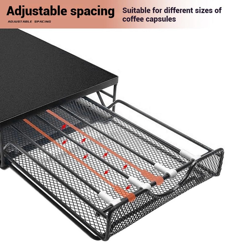 Coffee Pod Holder Storage Drawer, Compatible with Nespress-o Coffee Pods