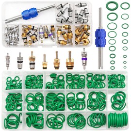 Taiss Car A/C Repair Kit 270PCS O-Ring Seals Kit + 40PCS A/C Valve Core Assortment with Remover Tool,R12 R134a Refrigeration Tire Valve Stem Cores,Car Air Conditioning Compressor Seals O-Ring