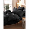 Nanko Queen Size Comforter Set Black Tufted Jacquard Boho Soft