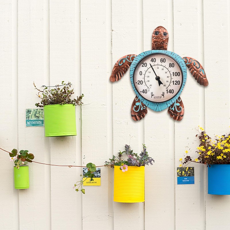 MUMTOP Outdoor Thermometer, Turtle Outside Wall Thermometer for Patio Yard