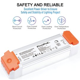 60W Dimmable LED Transformer, 12V Triac ELV/MLV/Dimmable Led Driver, Compatible with Lutron & Leviton Switches, AC to DC 12V 60W Led Power Supply for Strip Light, Flicker-Free Dimming