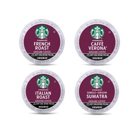 Starbucks K-Cup Coffee Pods, Dark Roast Coffee Variety Pack for Keurig Brewers, 100% Arabica, 1 Box (96 Pods)