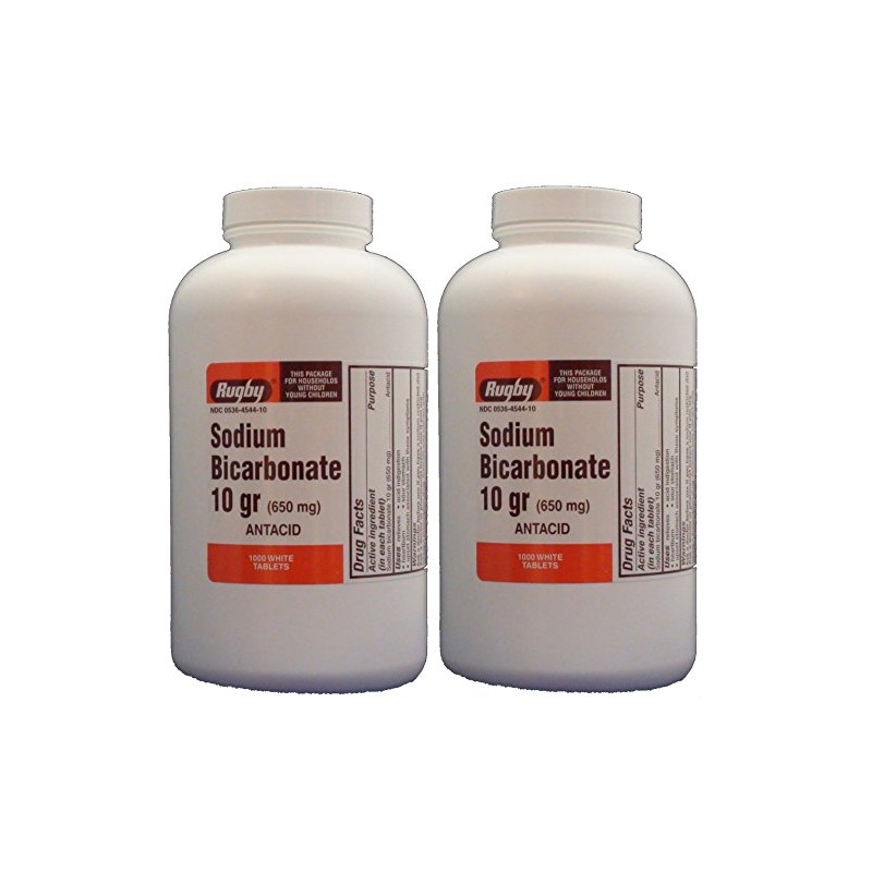 Rugby Sodium Bicarbonate 650 Mg Tablets (10 Grains) 1000 Tablets/Bottle