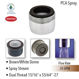 Ultimate Low Flow Aerator Spray Stream Faucet 0.35 gpm Economy Standard Dual Threaded (3 Pack)