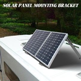 2 Sets Solar Panel Tilt Mount Brackets, 14-27IN Adjustable Solar Panel Rack, Support up to 100-450 Watt Mounting Bracket Set, Portable Stand for Roof RV Boat