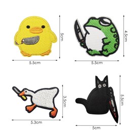 CVDYWDJIE 4 Pieces Cartoon Animal Fabric Stickers, Cute Embroidery Fabric Stickers, Clothing Decoration Fabric Stickers, Creative Fabric Stickers, Clothing Decoration Accessories