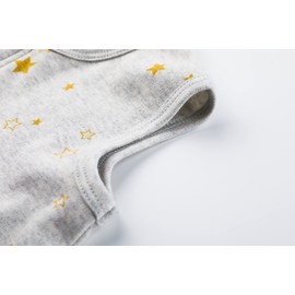 Owlivia Bio-Baumwolle Baby Schlafsack 0.5 Tog Jungen Mädchen Schlafsack, Tragbare Baby-Decke mit 2-Wege-Reißverschluss (Goldener Stern, 3-12 Monate)