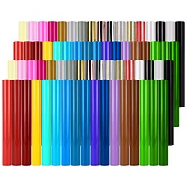 Lya Vinyl 68 Pack Permanent Vinyl, Self Adhesive Vinyl Sheets for Cricut, Permanent Outdoor Vinyl for Party Decoration, Sticker, DIY Mug, Car Decal