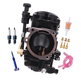 SVKCAR CV 40MM Carburetor for Harley Davidson Sportster 883 1200 XL883 XLH1200, Softail 1988-2017, Dyna FXR FXD Touring 1988-2016, Sportster 1998-Up Carb (Black) with Choke Cable + Blue Mixture Screw