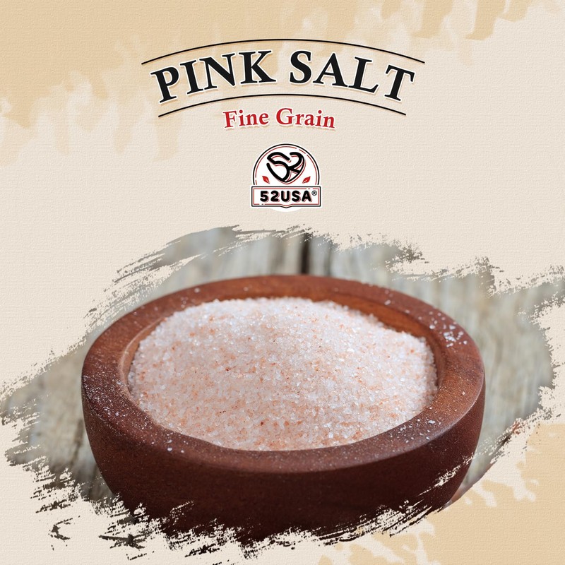 52USA Himalayan Pink Salt, Fine Grain 1 lb, Pink Himalayan
