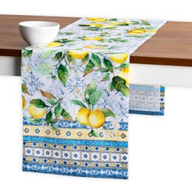 Maison d' Hermine Table Runner 100% Cotton 37cm x 180cm Decorative Washable Tablerunner Easter Tablerunners for Dining, holidays, Buffet Parties & Wedding Use, Citrus - Spring/Summer