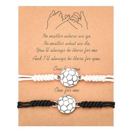 Soccer Gift Bracelet for Boys Girls Football Bracelet for Son Daughter Birthday Gifts for Women Men Soccer Party Favors Soccer Matching Bracelets for BFF Christmas Gifts for Friends Female Male
