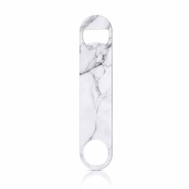TASDANA Marble Stainless Steel Bottle Opener Black White and Gray Marble Sanstone Modern Pattern Flat Beer Bottle Opener Keychain for Home Kitchen Bar Restaurant Party Birthday Gift