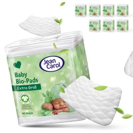 Jean Carol Organic Cotton Pads Baby Maxi Extra Large and Lint-Free Mega Pack (8 x 40 Pieces) Value Pack for Daily Care of Baby