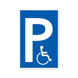 Strobo Behindertenparkplatz Sign, 20 x 30 cm, Made From Sturdy PVC Hard Foam Board, 3 mm, ‘Parking Space For Wheelchair Users, Park Only With ID’ Sign With UV Protection