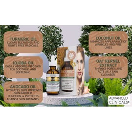 Advanced Clinicals Turmeric Oil Facial Skin Care Serum For Face. Moisturizer Skincare Formula W/Rose Extract & Jojoba Oil For Dry Skin, Redness, & Skin Blemishes, 1.8 Fl Oz (Pack of 2)
