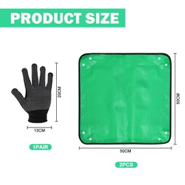 OVDGWC 2 Stücke Gartenmatten Und 1 Paar Gartenhandschuhe, Gartenbedarf, wasserdichte Matten, Pflanzenmatten, Tragbare Gartenmatten