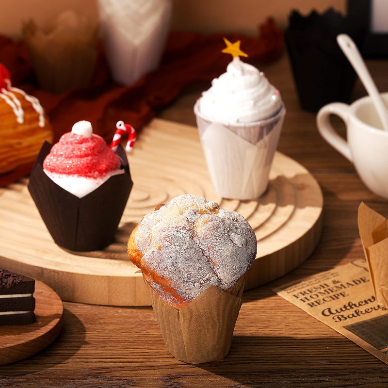 Funtery 600 Pcs Mini Size Tulip Cupcake Liners Mini Baking