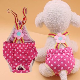 Pantalones sanitarios para perros, 6 tamaños para perras, pañales fisiológicos, ropa interior con tirantes menstruales para perros pequeños y medianos (XS )