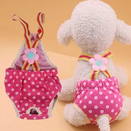 Pantalones sanitarios para perros, 6 tamaños para perras, pañales fisiológicos, ropa interior con tirantes menstruales para perros pequeños y medianos (XS )