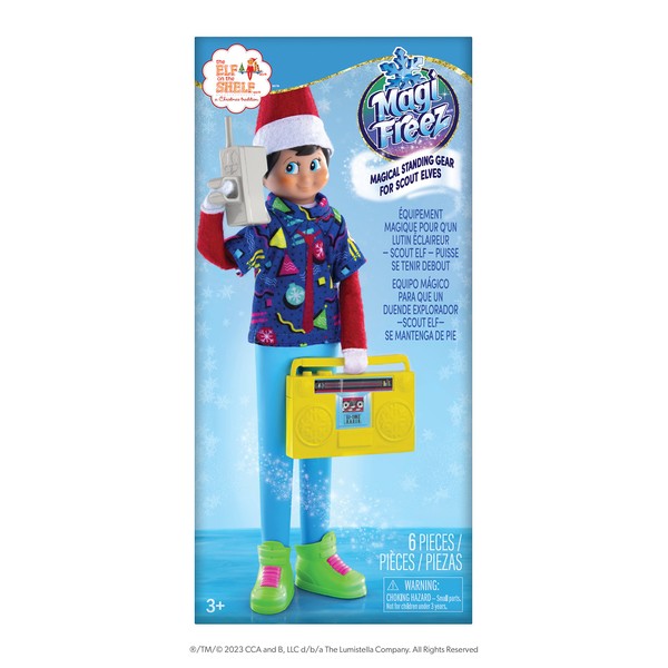 The Elf on the Shelf MagiFreez Retro Rad 80's Gear Set - Help Your Scout Elf Find Their Magical Standing Power- Accessories include Magic Pants, Sneakers, Vintage Shirt, Retro Phone and Boombox Props