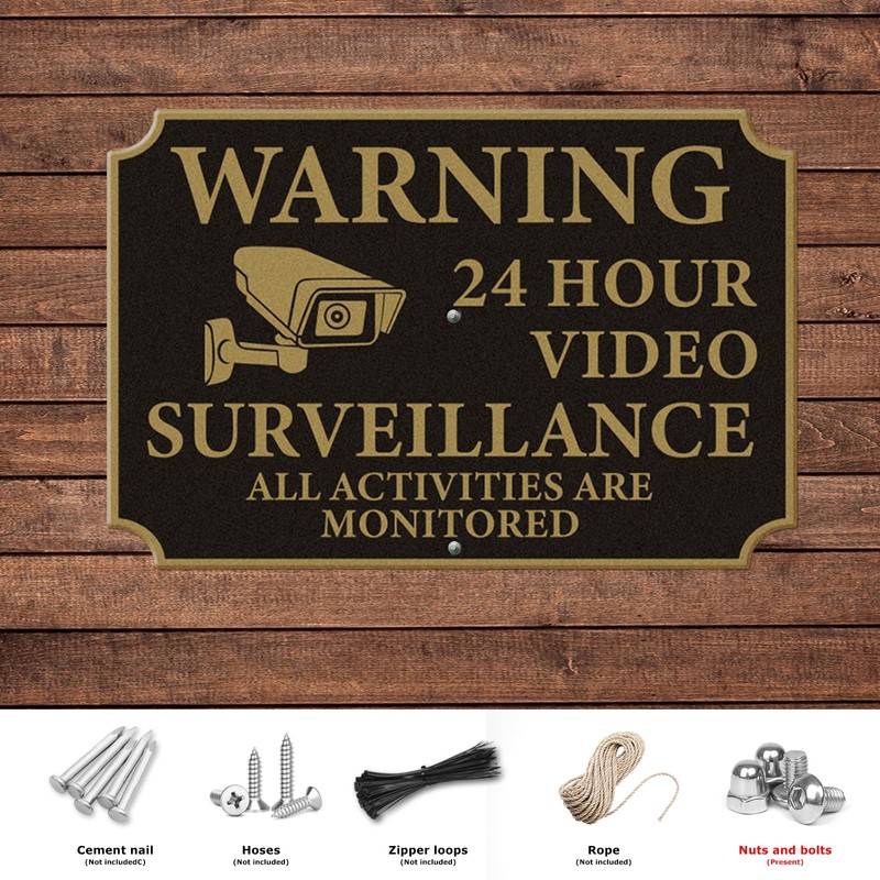 YIKIADA 2 Pack Warning 24 Hour Video Surveillance Sign All