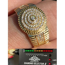 MOISSANITE Hip Hop Ring - 14k Gold Vermeil Solid 925 Sterling Silver Ring - 0.5ct Men's Iced Real Moissanite Ring - VVS D Moissanite Round Ring - Nice Men's Pinky Ring Or Any Other Finger (11)