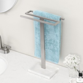 KES Hand Towel Holder Stand, Countertop Towel Stand for Bathroom with Marble Base S-Shape Towel Rack Free Standing Hand Towel Holder SUS304 Stainless Steel Brushed Finish, BTH223-2