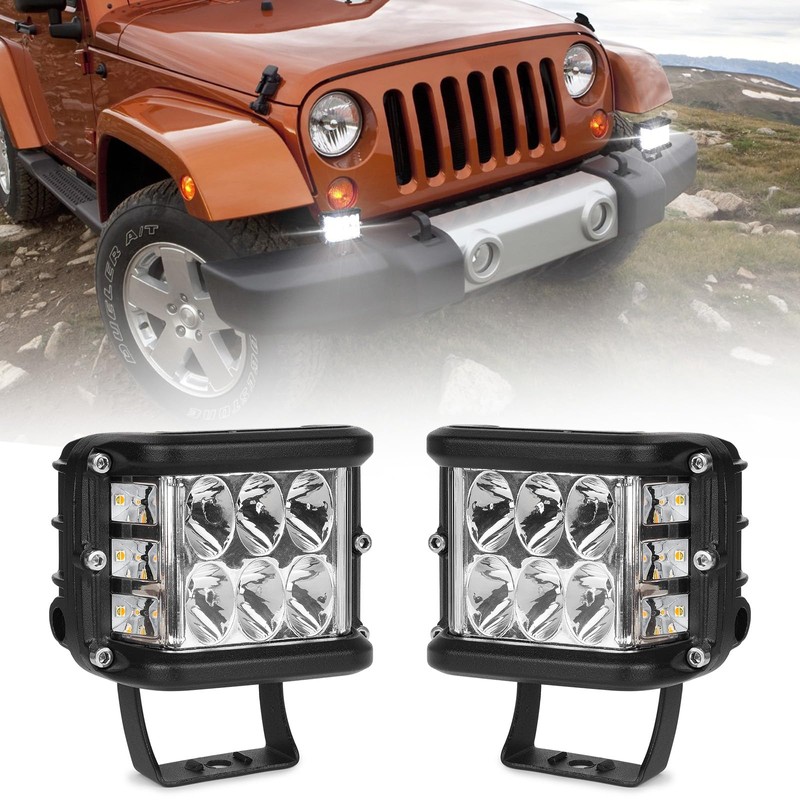 TALMYT 4 Inch Side Shooter Strobe Lights - Dual White